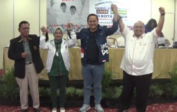 Pengurus DPD 4 Partai  (Nasdem, PKS, PKB dan Partai Umat ) targetkan raihan suara 80 persen di Kota Bogor, untuk pasangan Capres 2024 Anies Baswedan dan Muhaimin Iskandar.(Jabar Memanggil/ Y. Irawan)