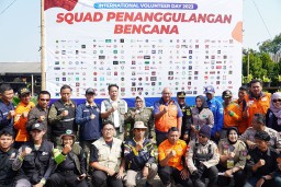 Ratusan Relawan penanggulangan bencana dari berbagai lembaga ramaikan Hari Relawan Internasional di Kota Bogor.( Jabar Memanggil/ Ist)