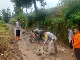 Tebing 20 Meter Longsor Petugas Gabungan Kerahkan Upaya Pembersihan