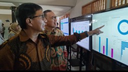 Tim Kordinasi Nasional Makan Bergizi Muhammadiyah Saat Memperlihatkan Aplikasi Platfrom Digital MBG di Pondok Pesantren Darul Arqam, Garut,Jawa Barat