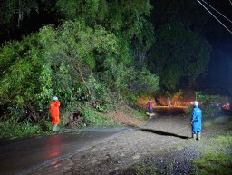 Tebing setinggi 10 meter longsor sekitar pukul 20.00 WIB, sehingga menutupi badan jalan di Blok Desa Cibungur, Kecamatan Rancakalong, Kabupaten Sumedang. Minggu ( 16/2/2025).
