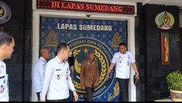 DP, Napiter yang bebas bersyarat dari lapas kelas II B Sumedang. Rabu (5/3/2025). 
