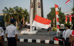Suasana penaikan dan penurunan bendra Merah Putih pada FMP 2024 lalu di Tugu Kujang Kota Bogor. ( Jabar Memanggil/ Ist)